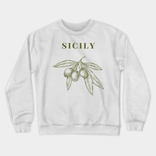 Sicily Olive Branch Italy Design Crewneck Sweatshirt